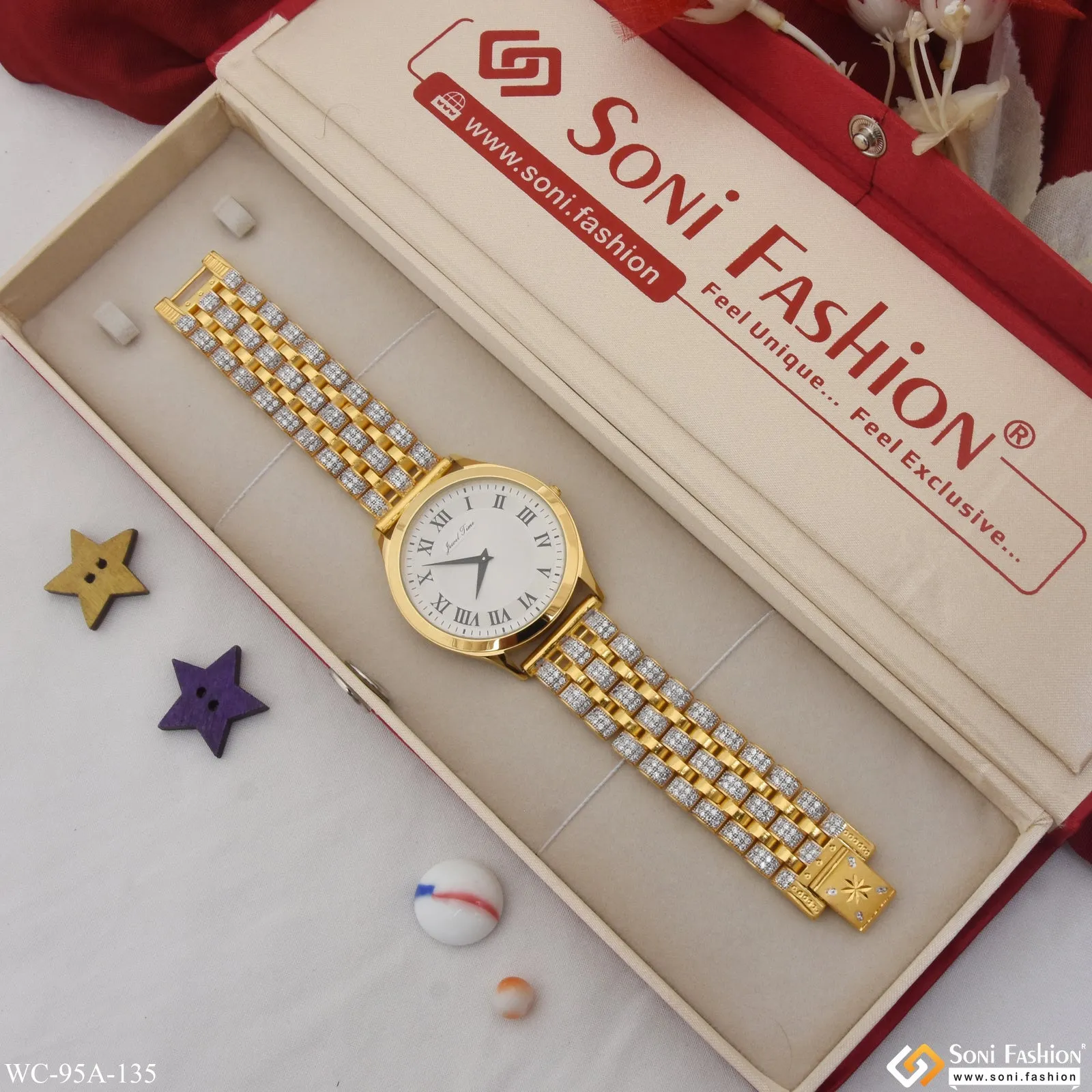 1 Gram Gold Plated Best Quality Durable Design Watch for Men - Style A135
