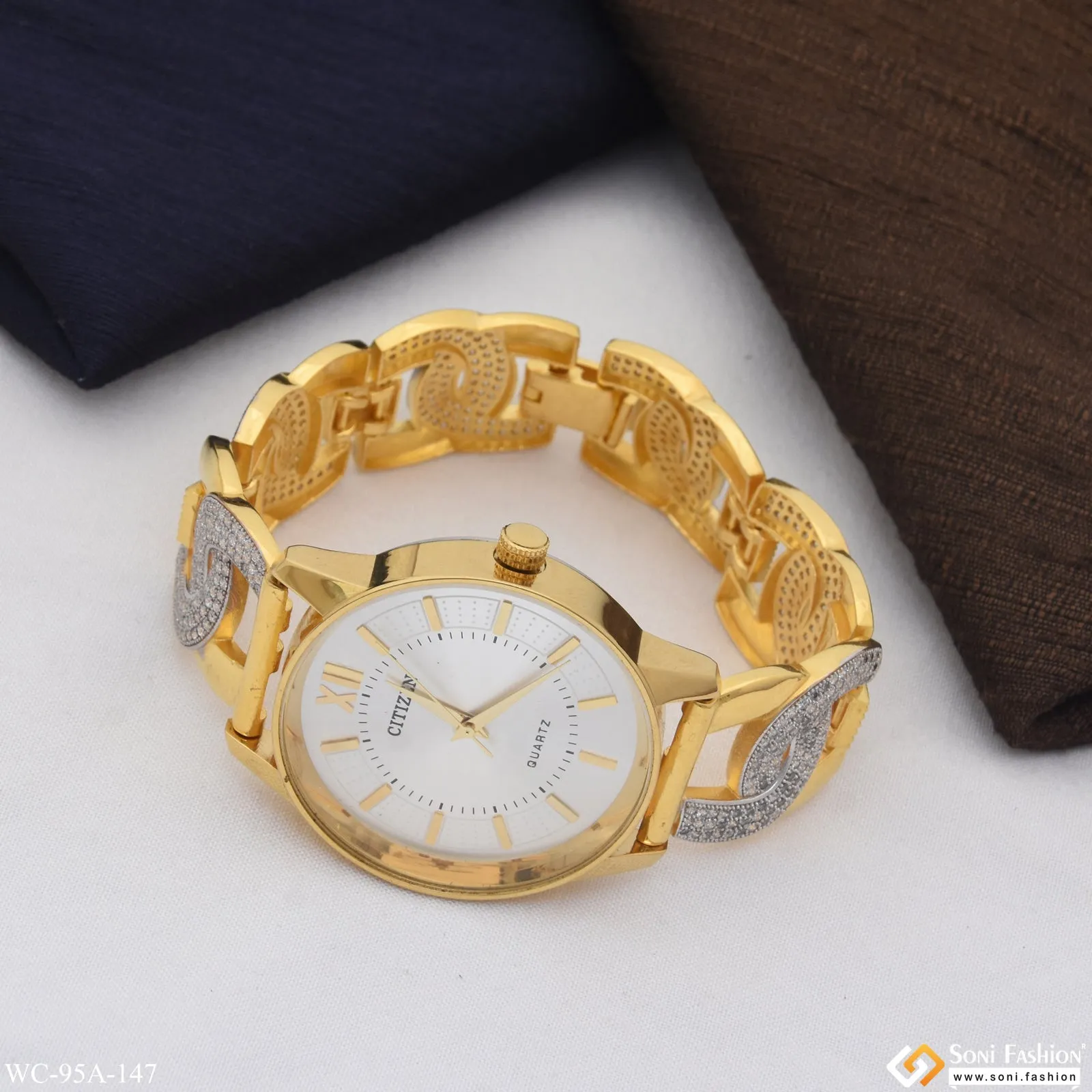 1 Gram Gold Plated Best Quality Elegant Design Watch for Men - Style A147