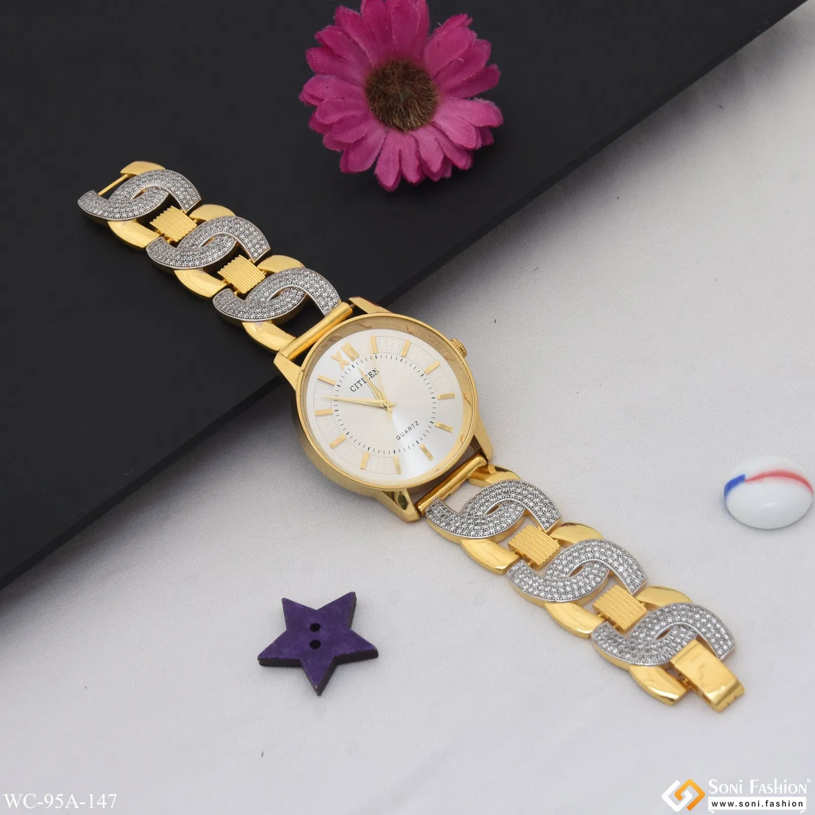 1 Gram Gold Plated Best Quality Elegant Design Watch for Men - Style A147