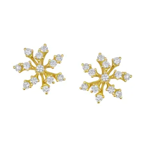 18k Luminus Yellow Gold Earring With 0.41 Cts Vs-Gh Diamonds