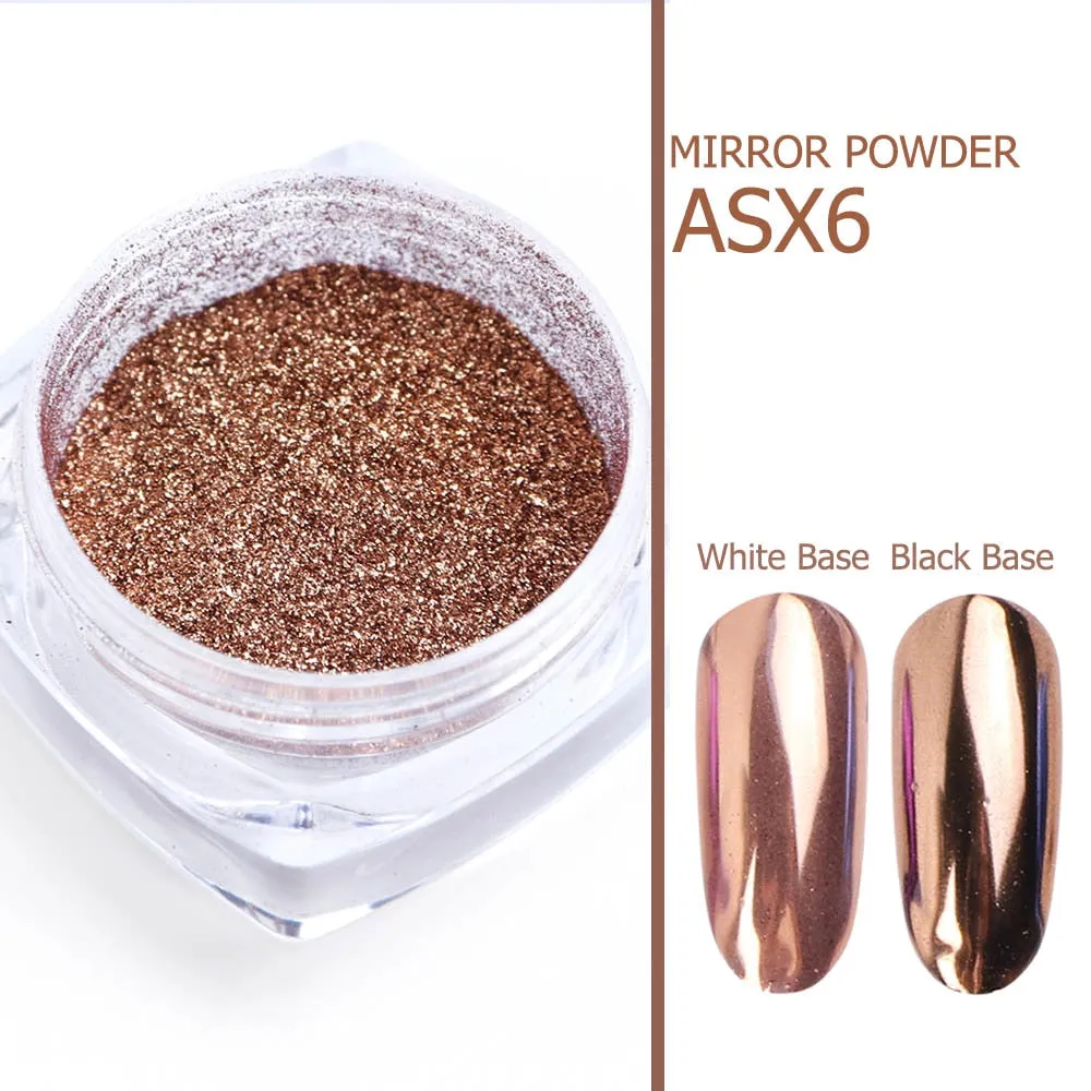 1pcs Nail Art Mirror Pigment Powder Nail Glitter Dip Powder Rose Gold Shining Chrome Powder Decoration UV Gel Polish JIC/ASX