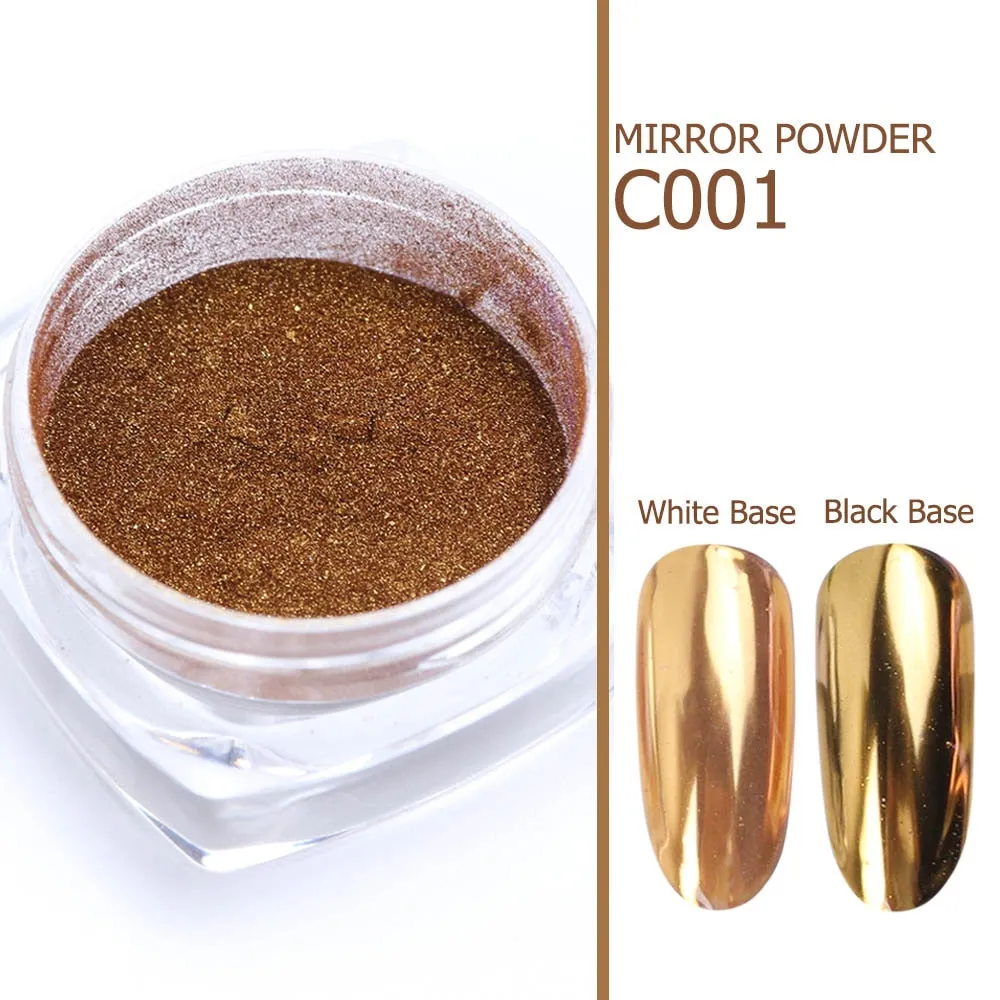1pcs Nail Art Mirror Pigment Powder Nail Glitter Dip Powder Rose Gold Shining Chrome Powder Decoration UV Gel Polish JIC/ASX