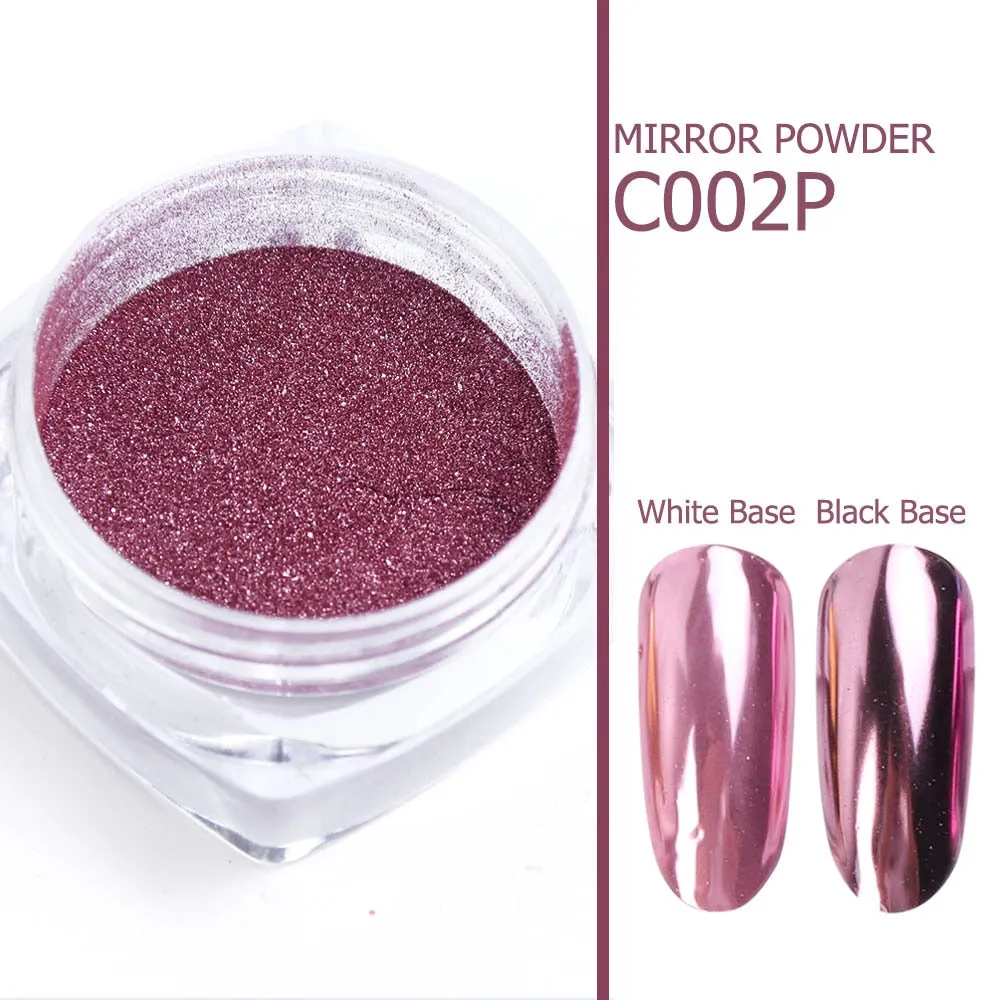 1pcs Nail Art Mirror Pigment Powder Nail Glitter Dip Powder Rose Gold Shining Chrome Powder Decoration UV Gel Polish JIC/ASX