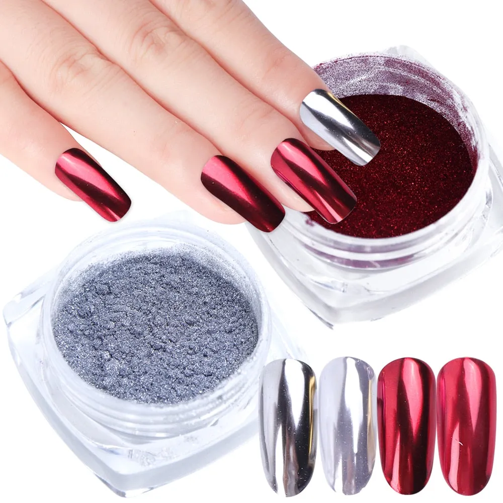 1pcs Nail Art Mirror Pigment Powder Nail Glitter Dip Powder Rose Gold Shining Chrome Powder Decoration UV Gel Polish JIC/ASX
