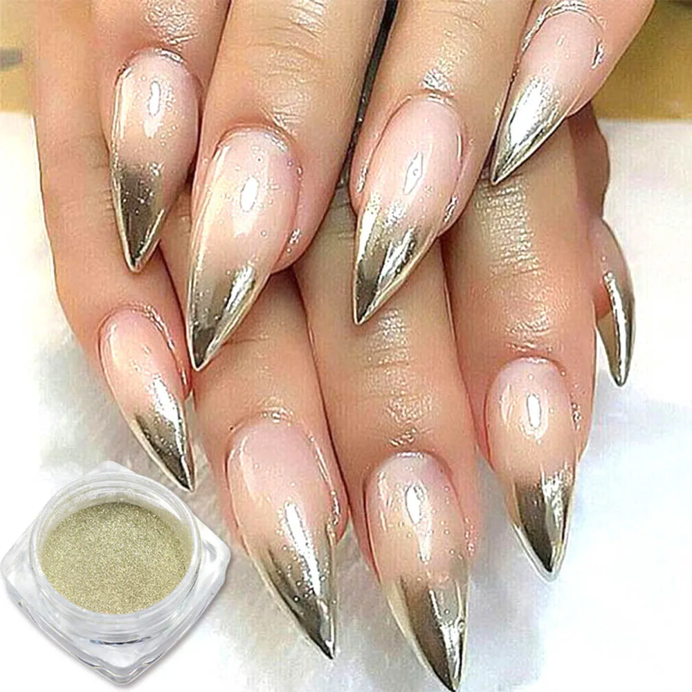 1pcs Nail Art Mirror Pigment Powder Nail Glitter Dip Powder Rose Gold Shining Chrome Powder Decoration UV Gel Polish JIC/ASX