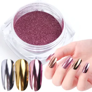 1pcs Nail Art Mirror Pigment Powder Nail Glitter Dip Powder Rose Gold Shining Chrome Powder Decoration UV Gel Polish JIC/ASX