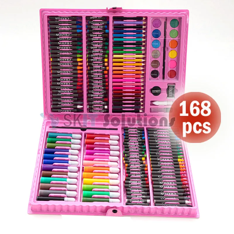 208pcs/168pcs/150pcs Kid Art Set Color Pencil Marker Drawing Painting Water Crayon Goodie Bag Stationery Children Gifts