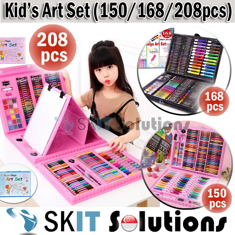 208pcs/168pcs/150pcs Kid Art Set Color Pencil Marker Drawing Painting Water Crayon Goodie Bag Stationery Children Gifts