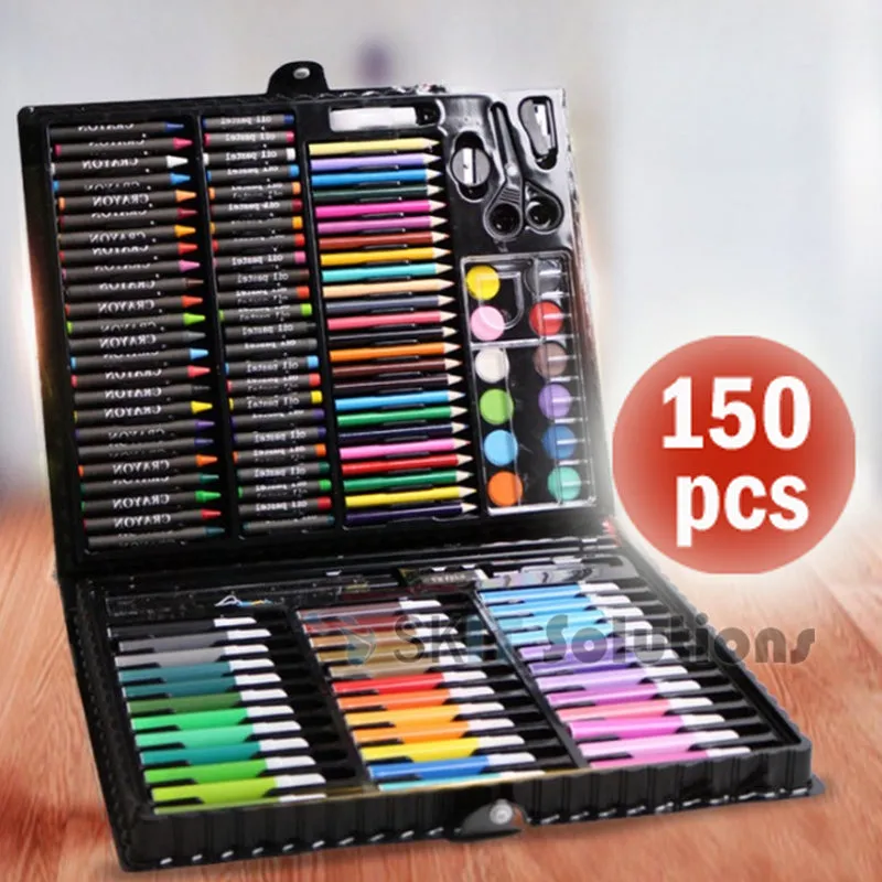 208pcs/168pcs/150pcs Kid Art Set Color Pencil Marker Drawing Painting Water Crayon Goodie Bag Stationery Children Gifts