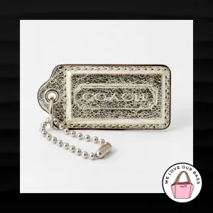 2.5" Large COACH GOLD LEATHER KEY FOB BAG CHARM KEYCHAIN HANGTAG TAG