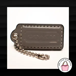 2" Medium COACH GRAY GREY LEATHER KEY FOB BAG CHARM KEYCHAIN HANGTAG