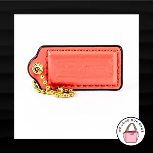 2" Medium COACH PINK PATENT LEATHER BRASS KEYFOB BAG CHARM KEYCHAIN HANG TAG
