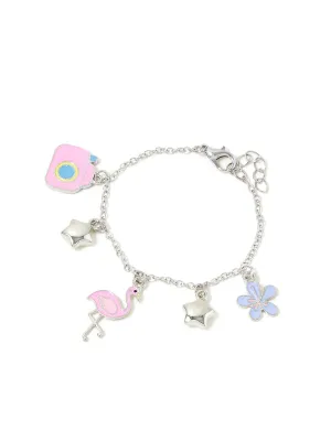 Accessorize Girl Flamingo Holiday Charm Bracelet