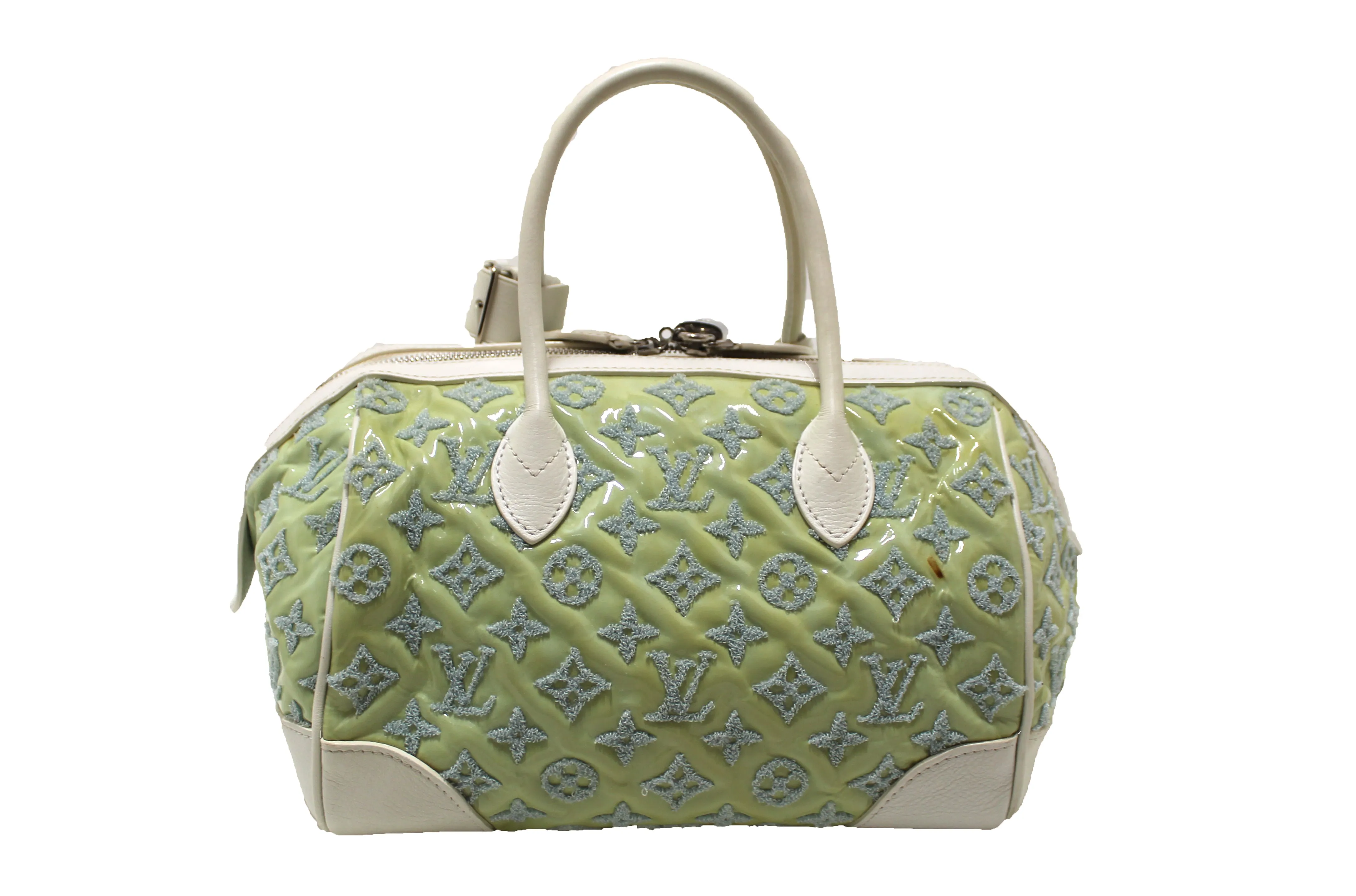 Authentic 2012 Limited Edition Louis Vuitton Green Monogram Sorbet Speedy Handbag