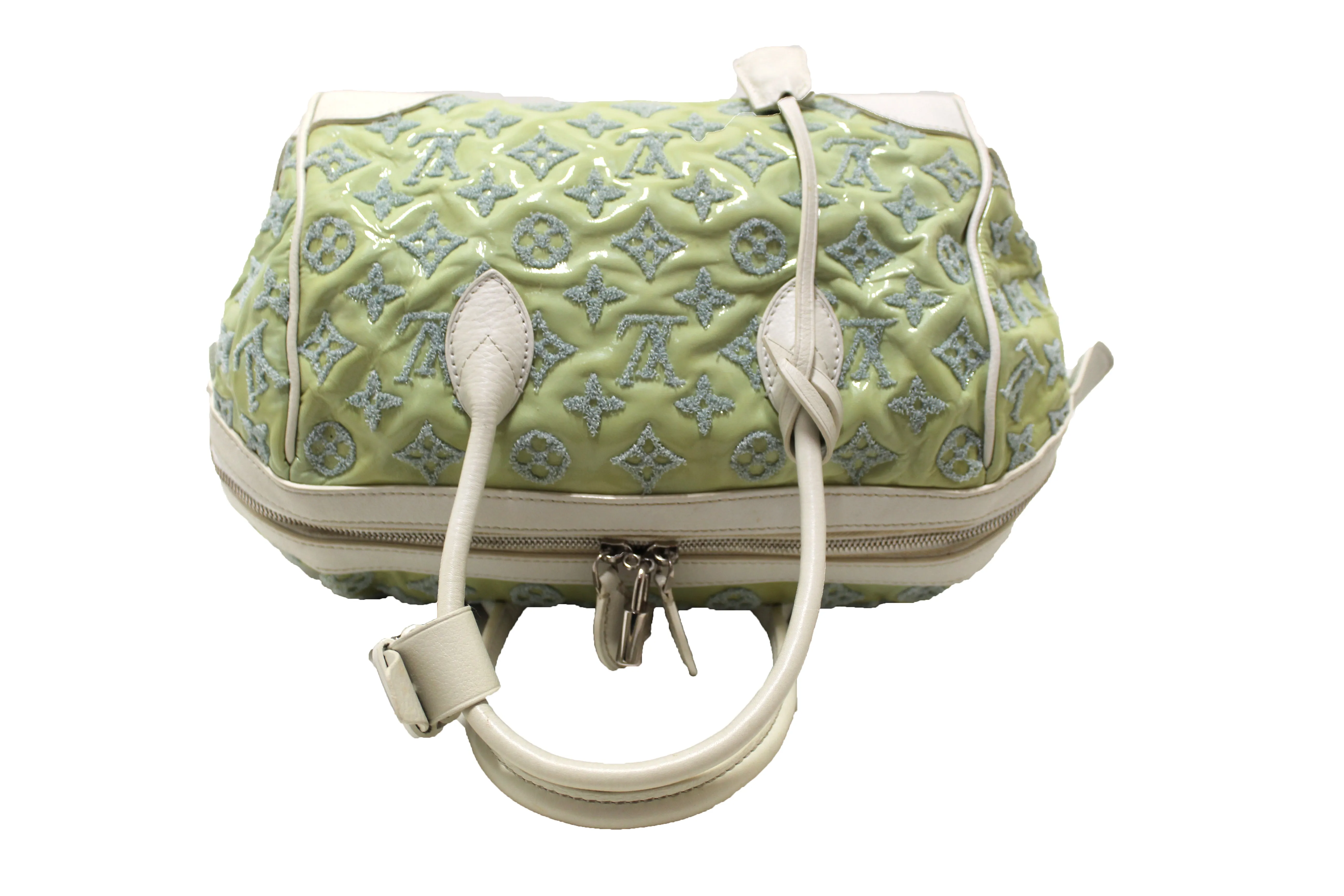 Authentic 2012 Limited Edition Louis Vuitton Green Monogram Sorbet Speedy Handbag