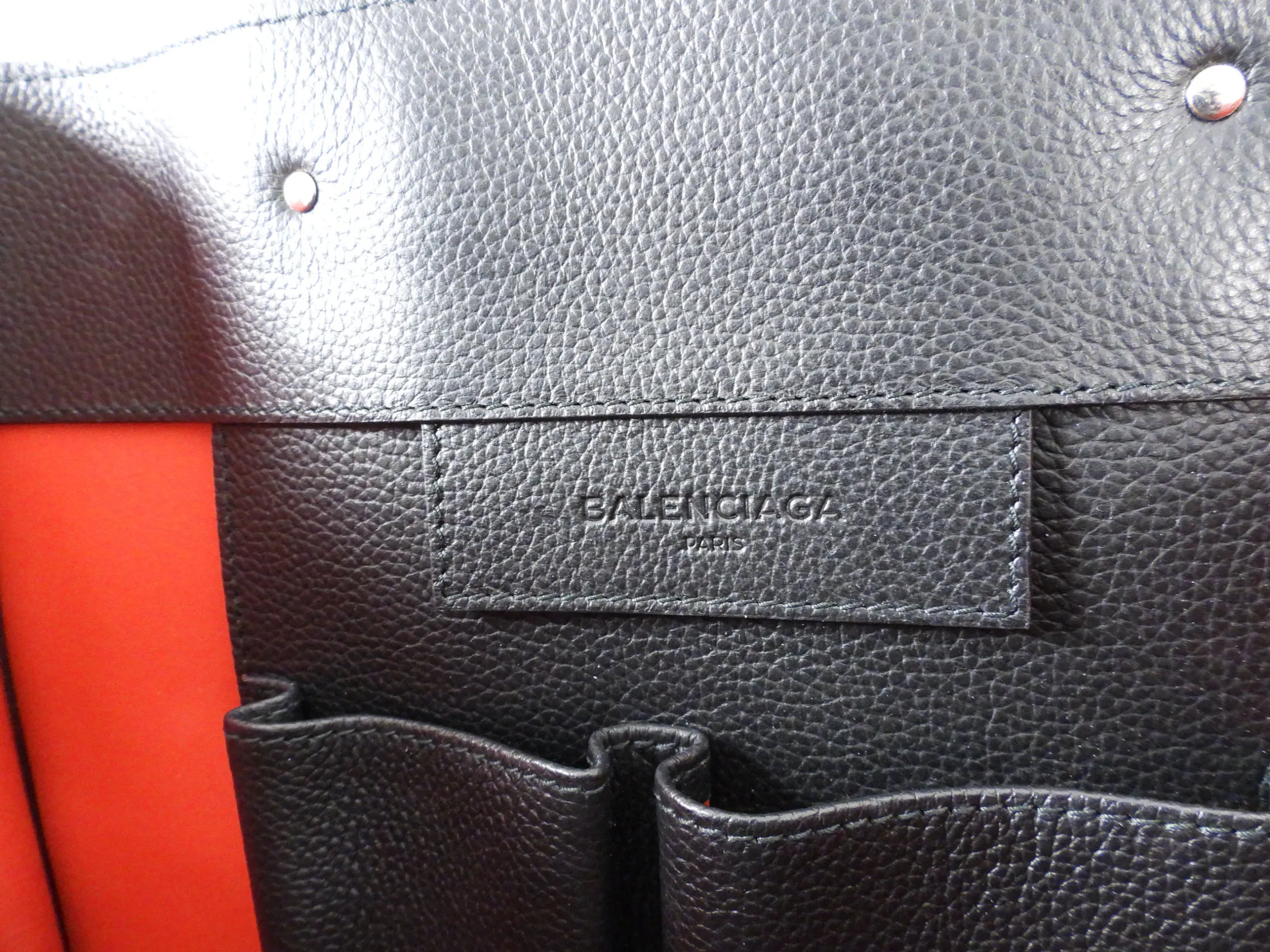 Balenciaga Black and Red Papier A5 Zip Around Tote Bag