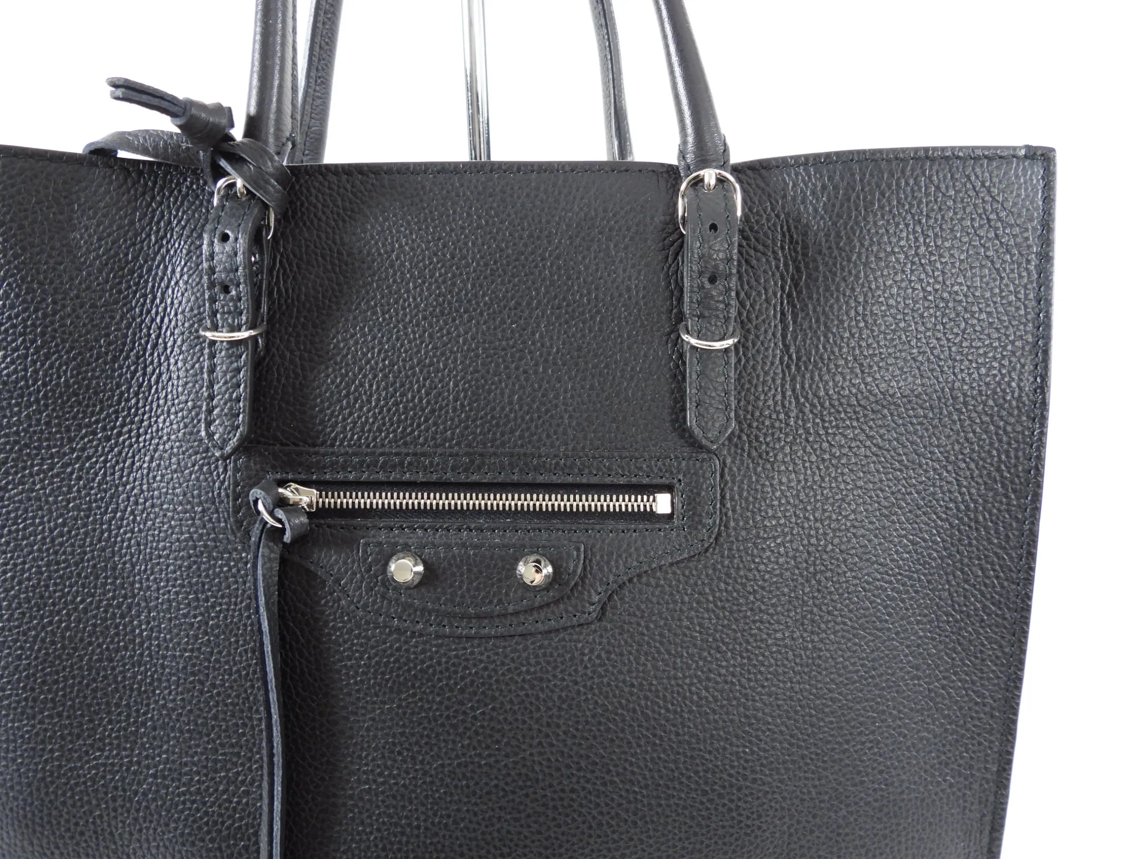 Balenciaga Black and Red Papier A5 Zip Around Tote Bag