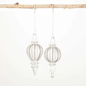 Beaded Crystal Finial Ornament