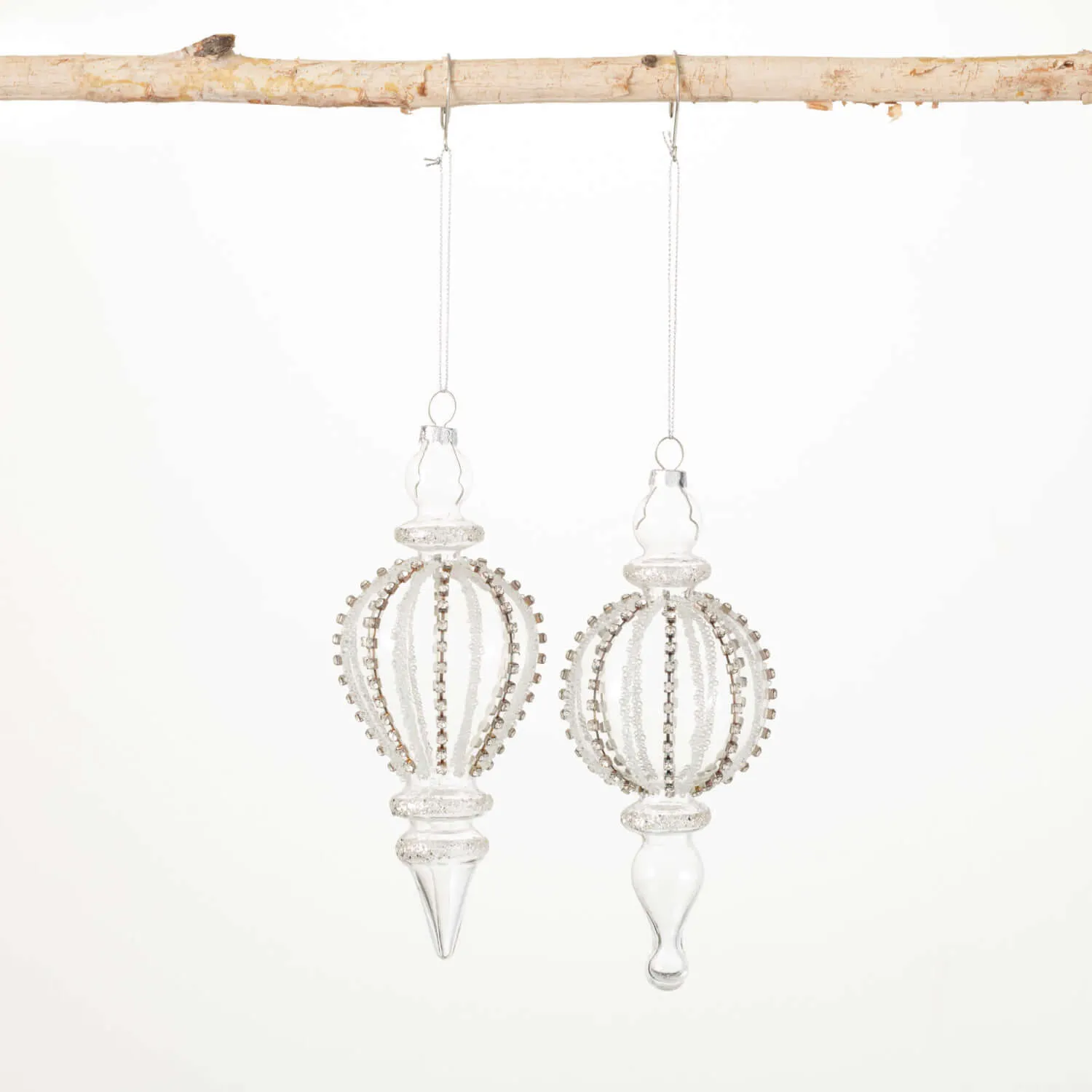 Beaded Crystal Finial Ornament