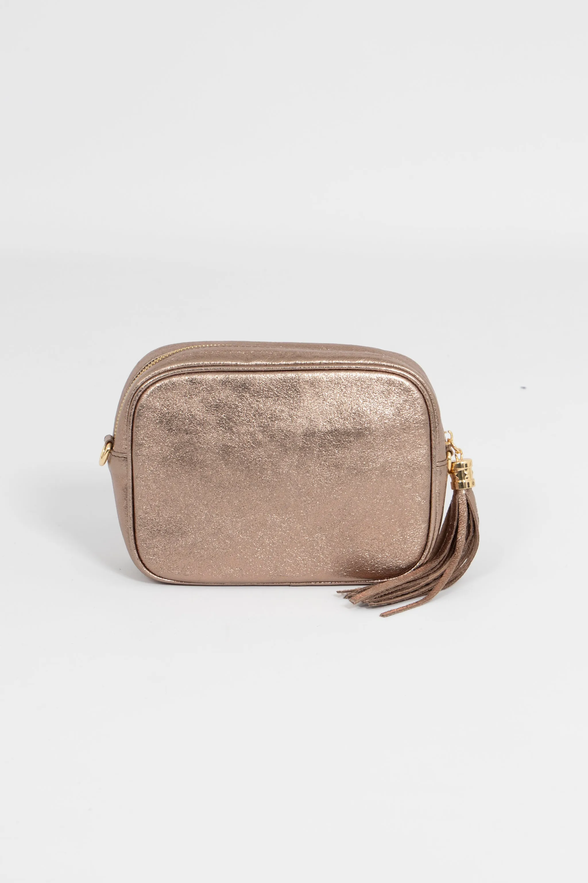 Beau - Italian Leather Crossbody Bag - Champagne, Metallic