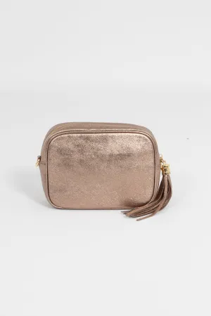 Beau - Italian Leather Crossbody Bag - Champagne, Metallic