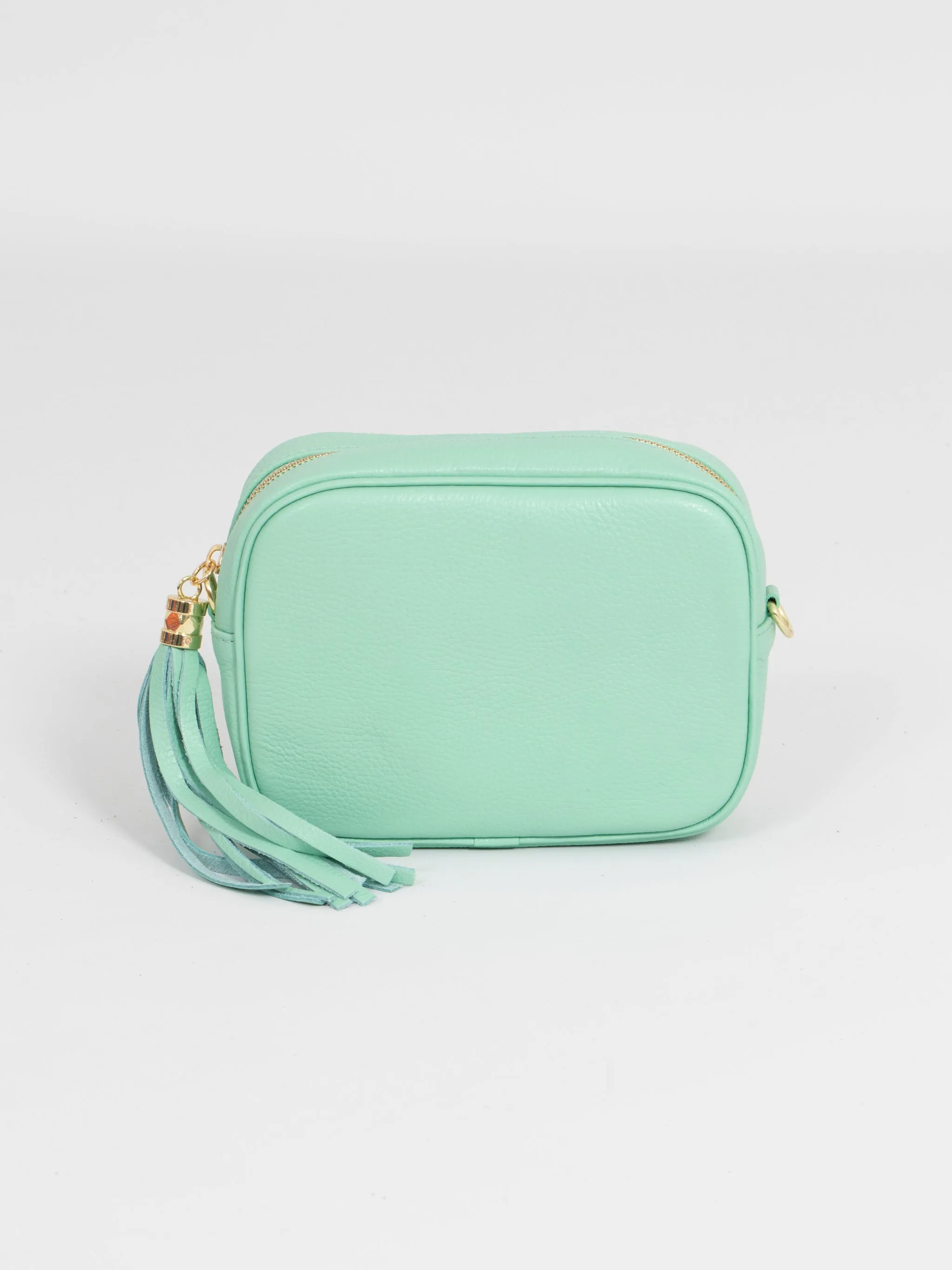 Beau - Italian Leather Crossbody Bag - Mint, Pebbled