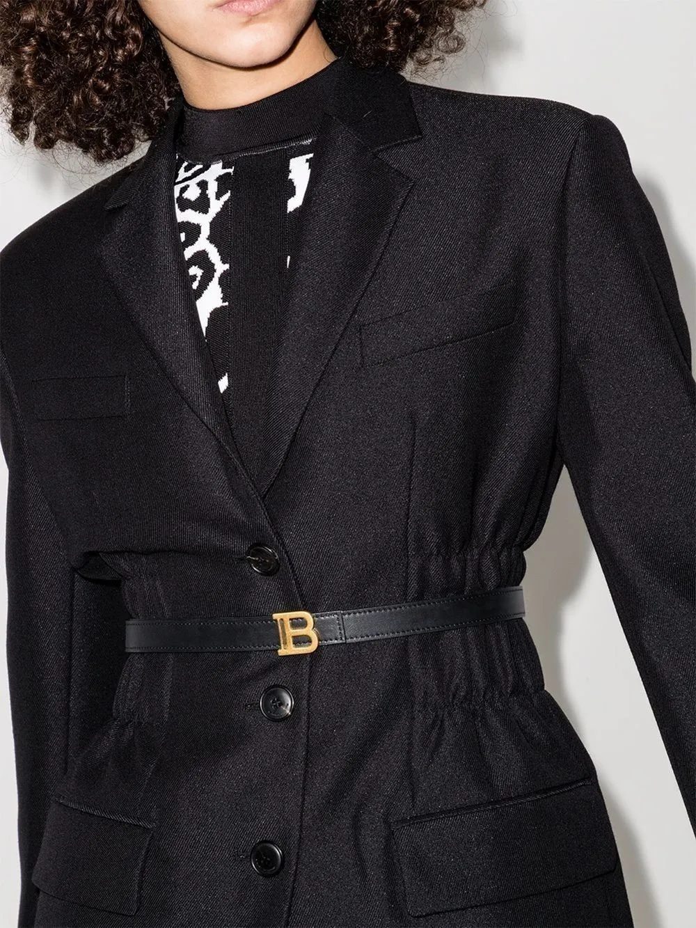 Black Leather B-Belt