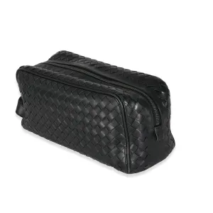 Black Nappa Intrecciato Toiletry Pouch