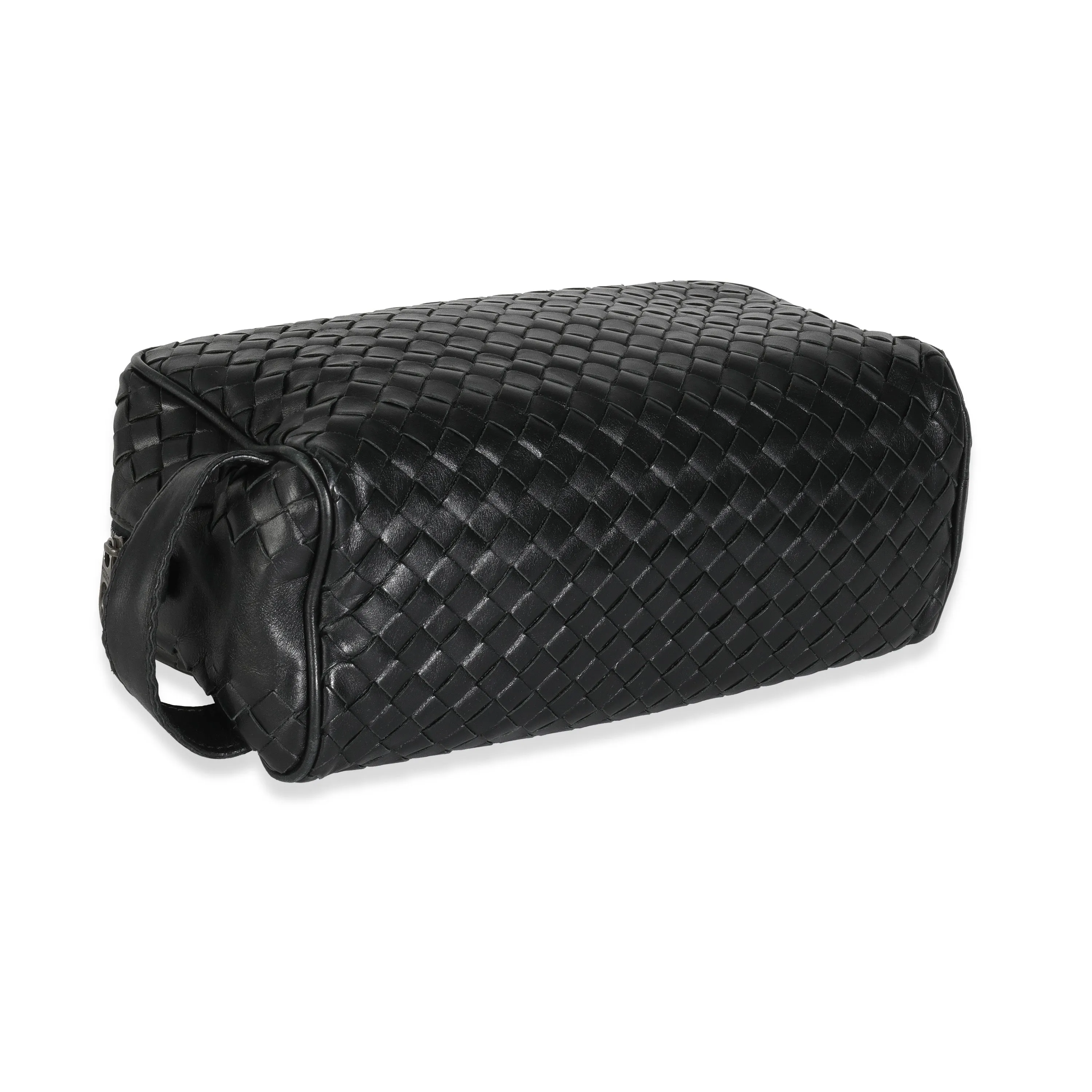 Black Nappa Intrecciato Toiletry Pouch