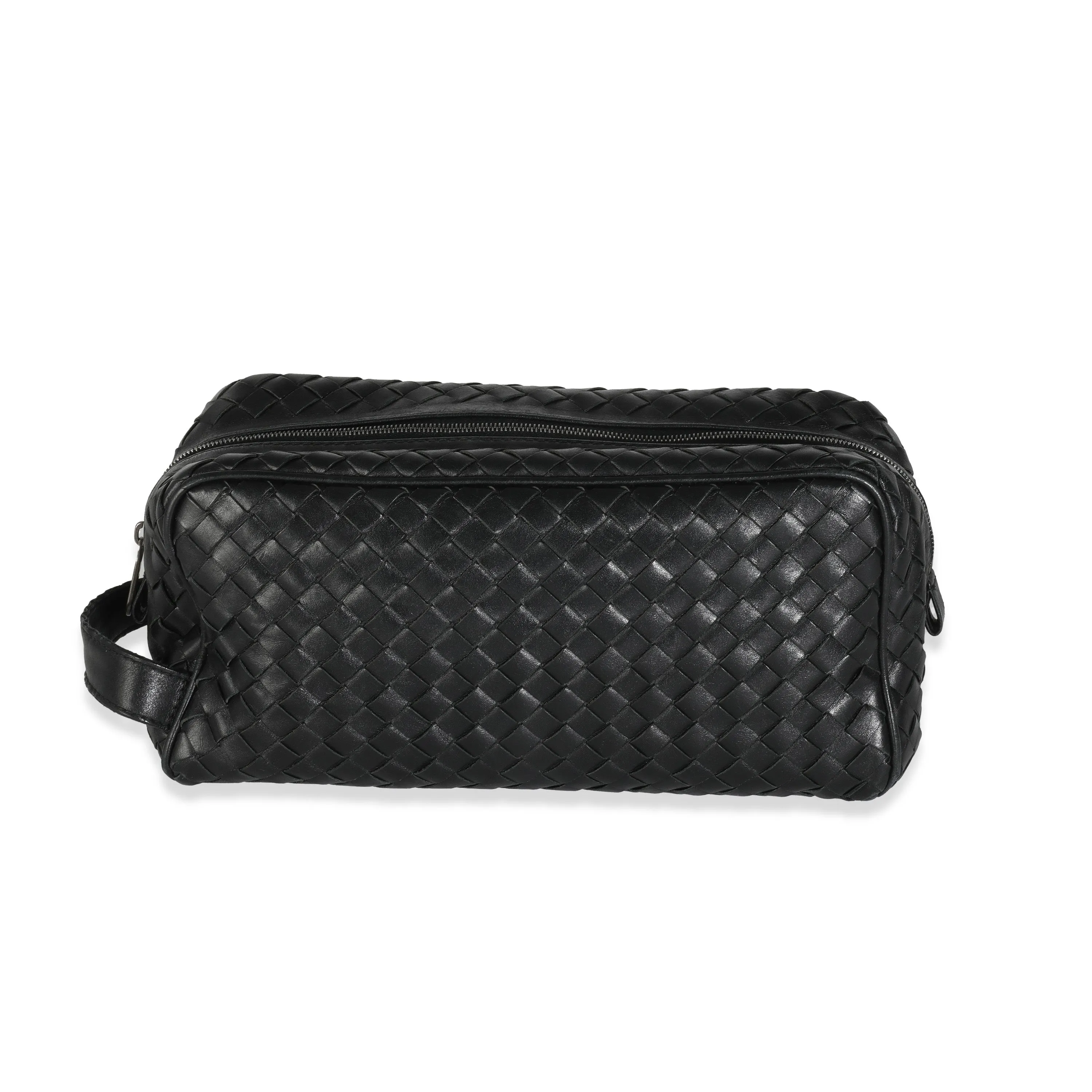 Black Nappa Intrecciato Toiletry Pouch