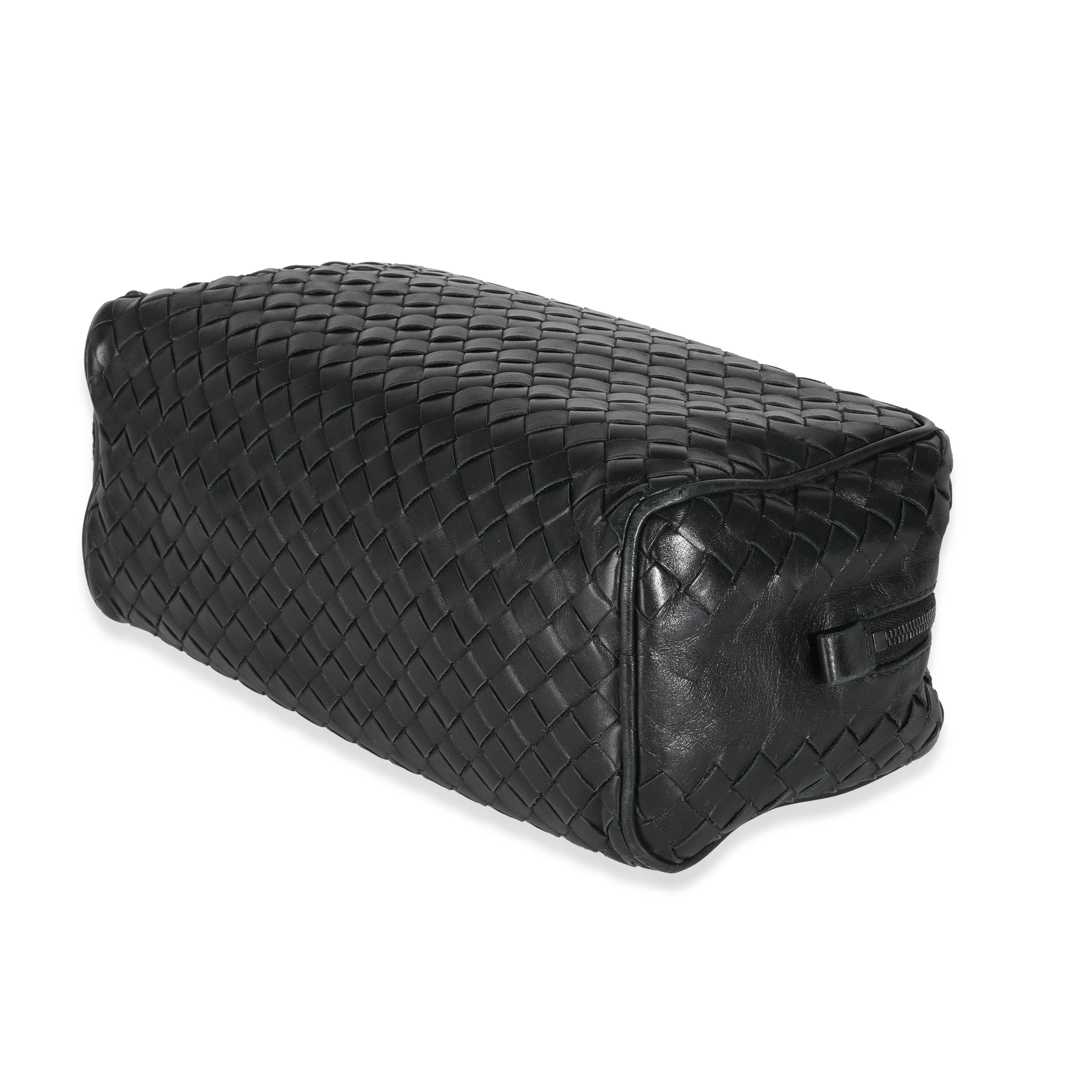 Black Nappa Intrecciato Toiletry Pouch