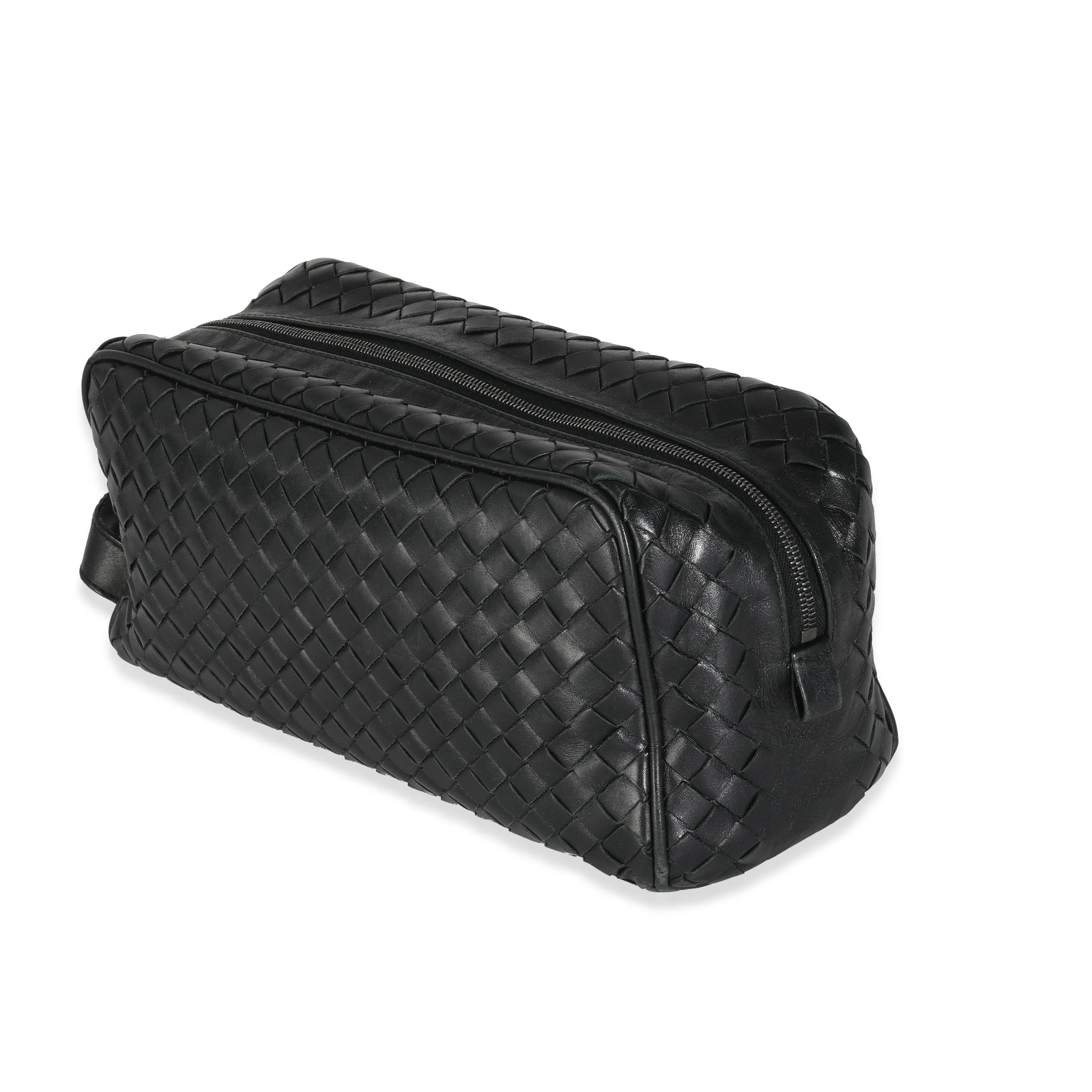 Black Nappa Intrecciato Toiletry Pouch