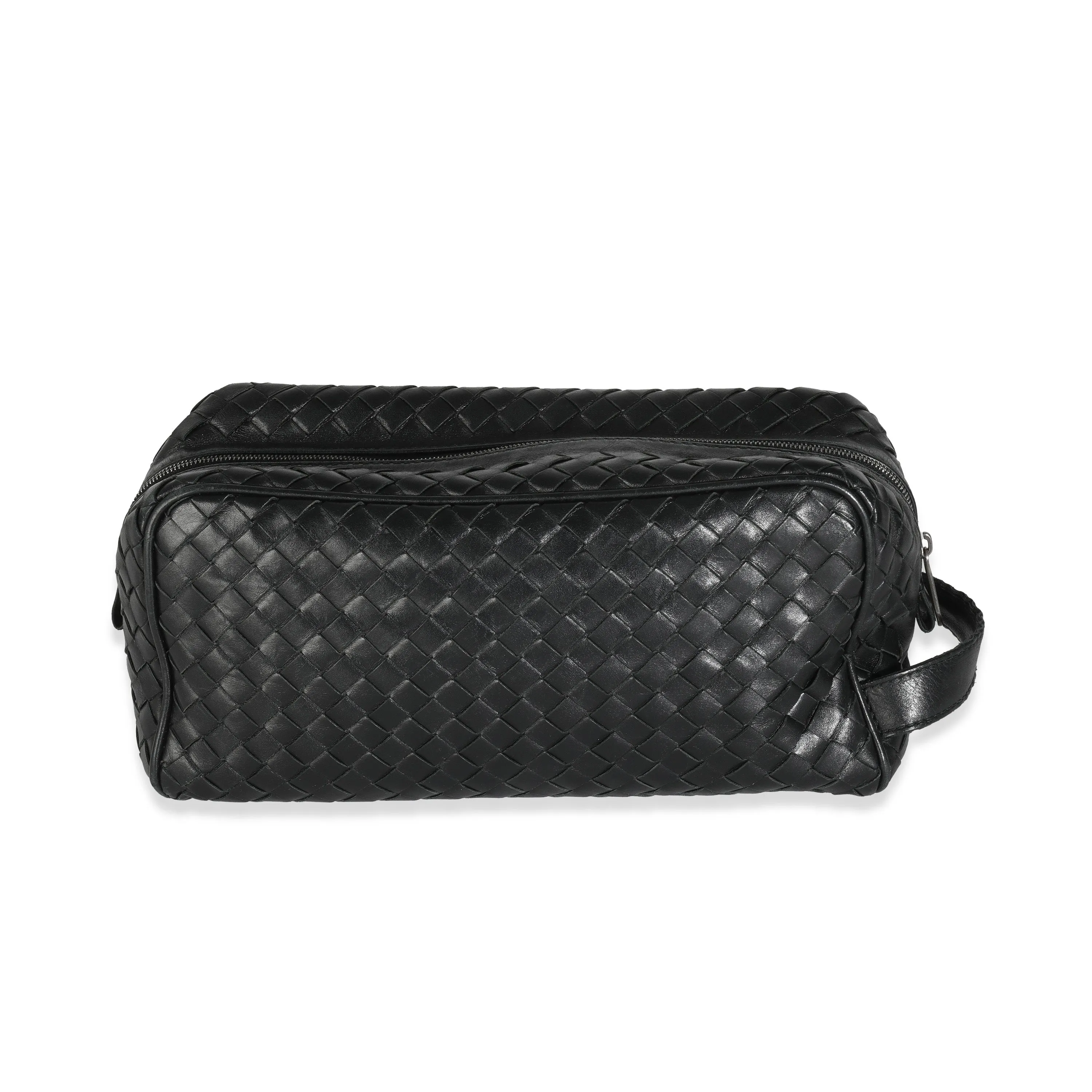 Black Nappa Intrecciato Toiletry Pouch