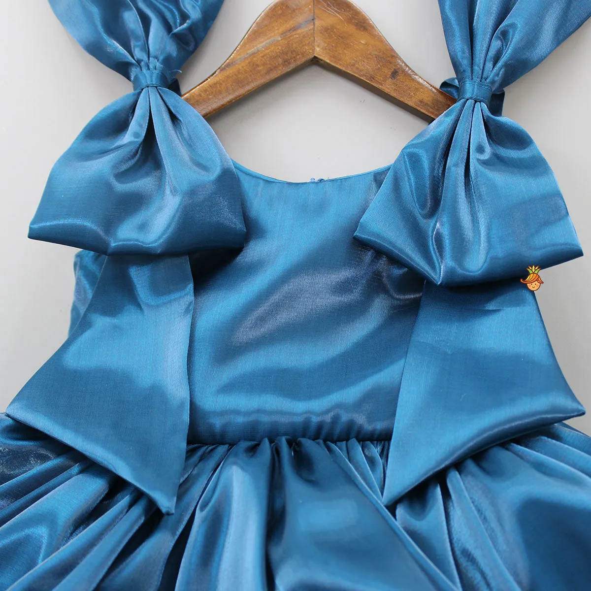 Bows Enhanced Gorgeous Blue Dress