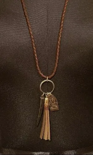 Braided Leather Necklace / Choker eco friendly