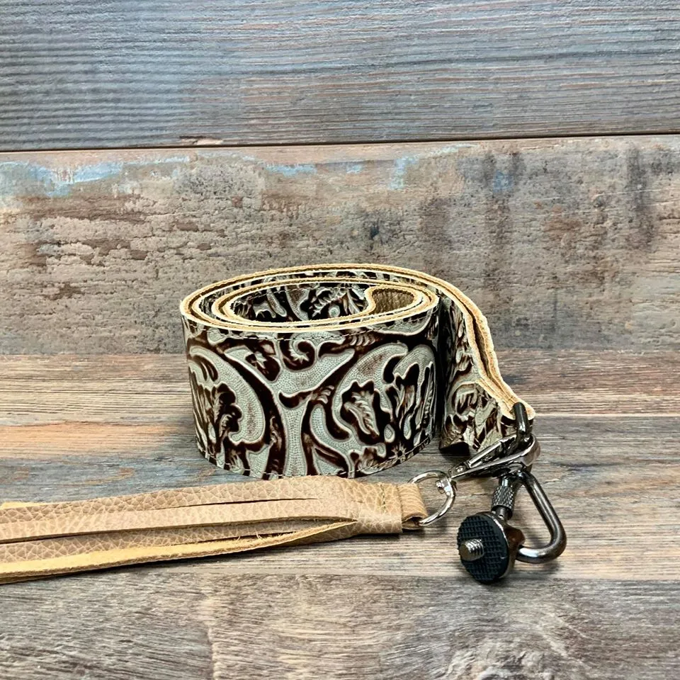 Camera Strap Sling Cream & Brown Floral