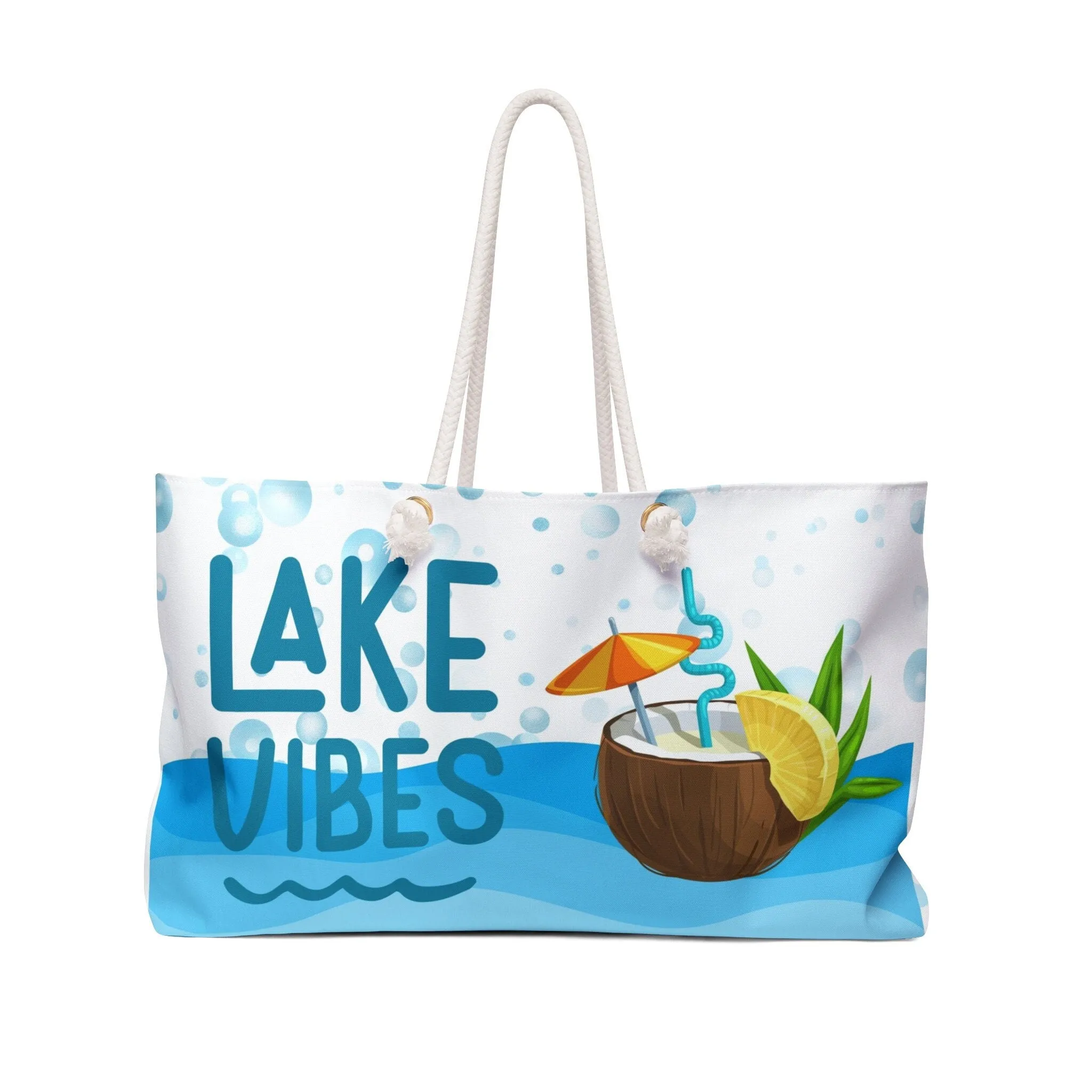 Canvas Weekender Tote Bag - Lake Vibes