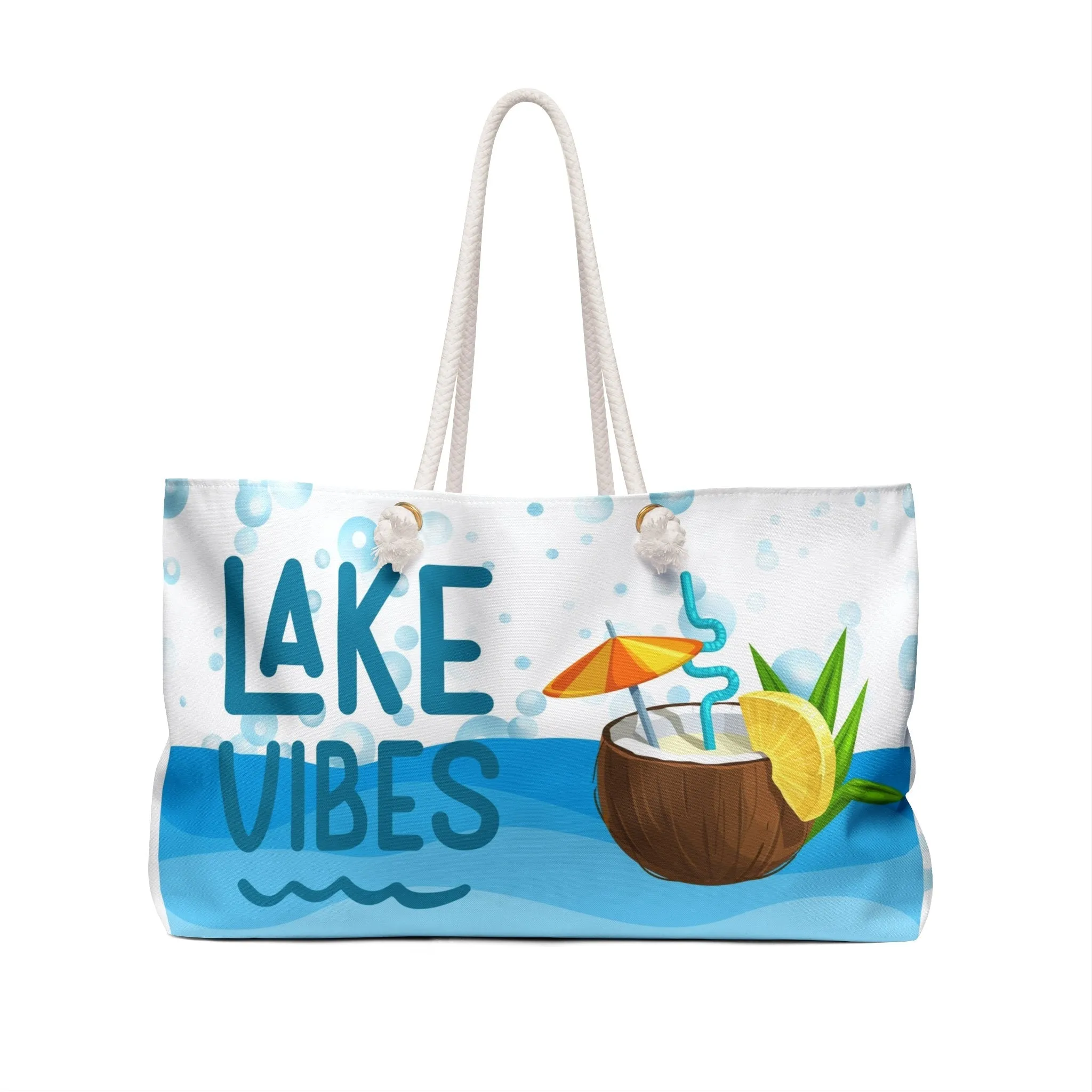 Canvas Weekender Tote Bag - Lake Vibes