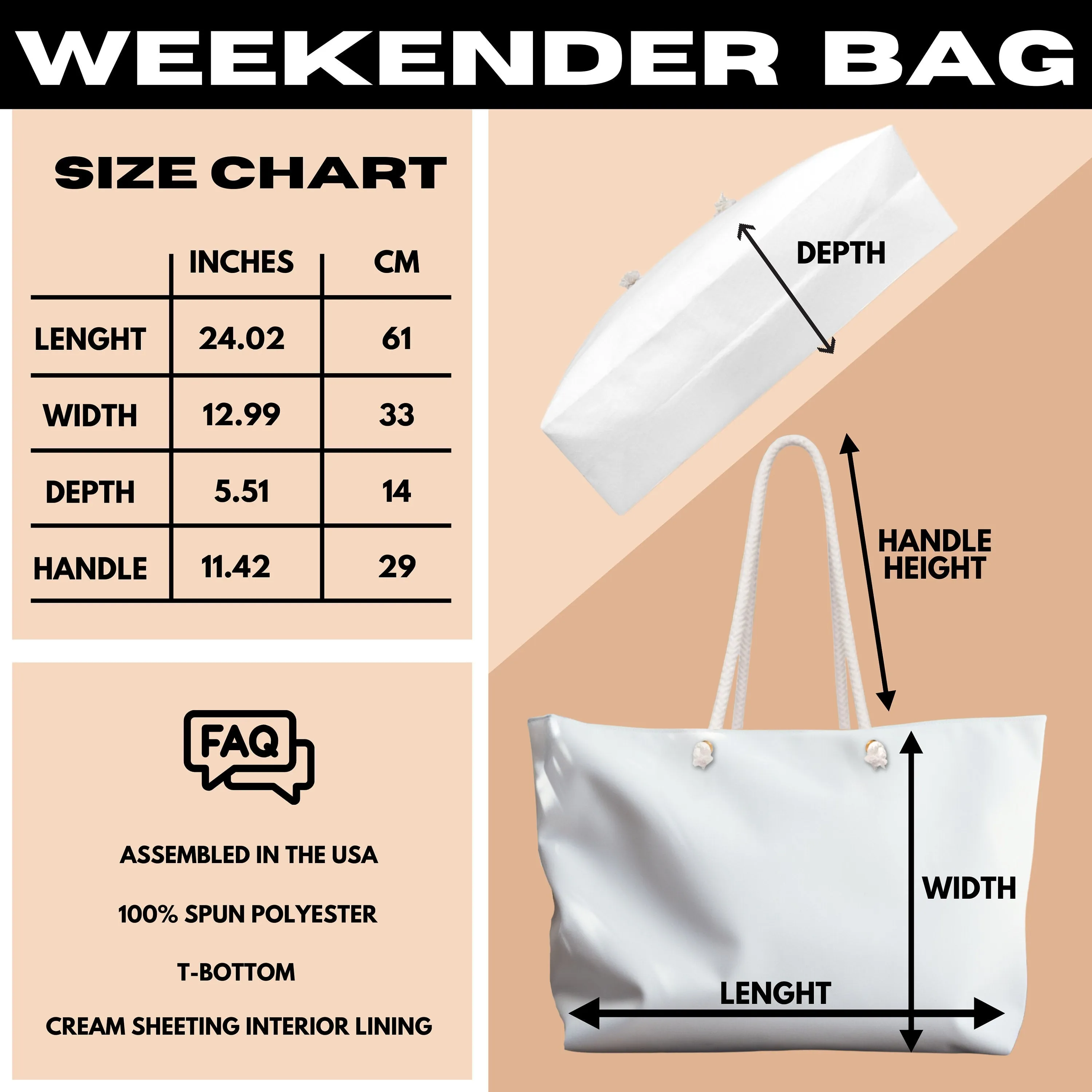 Canvas Weekender Tote Bag - Lake Vibes