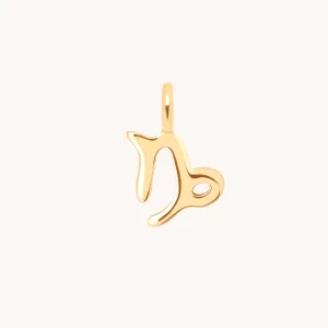 Capricorn Zodiac Charm 9k Gold