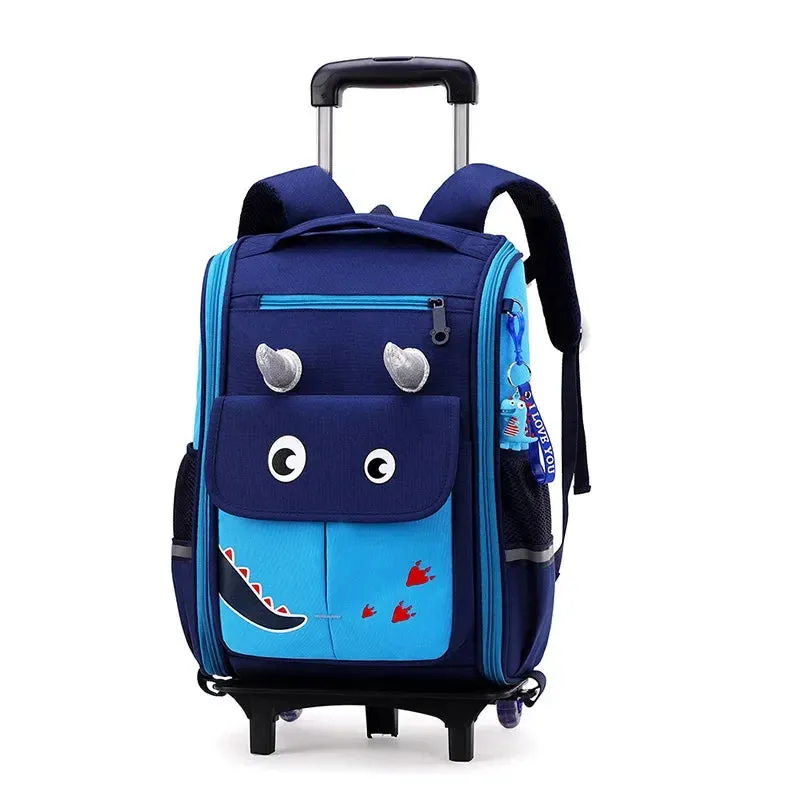 Cartoon Design High Capacity Kids Rolling School Backpack