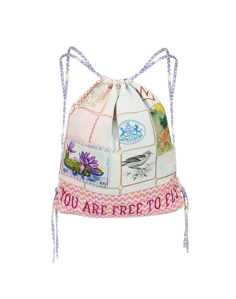 Cecilia Heritage Linen Drawstring Bag