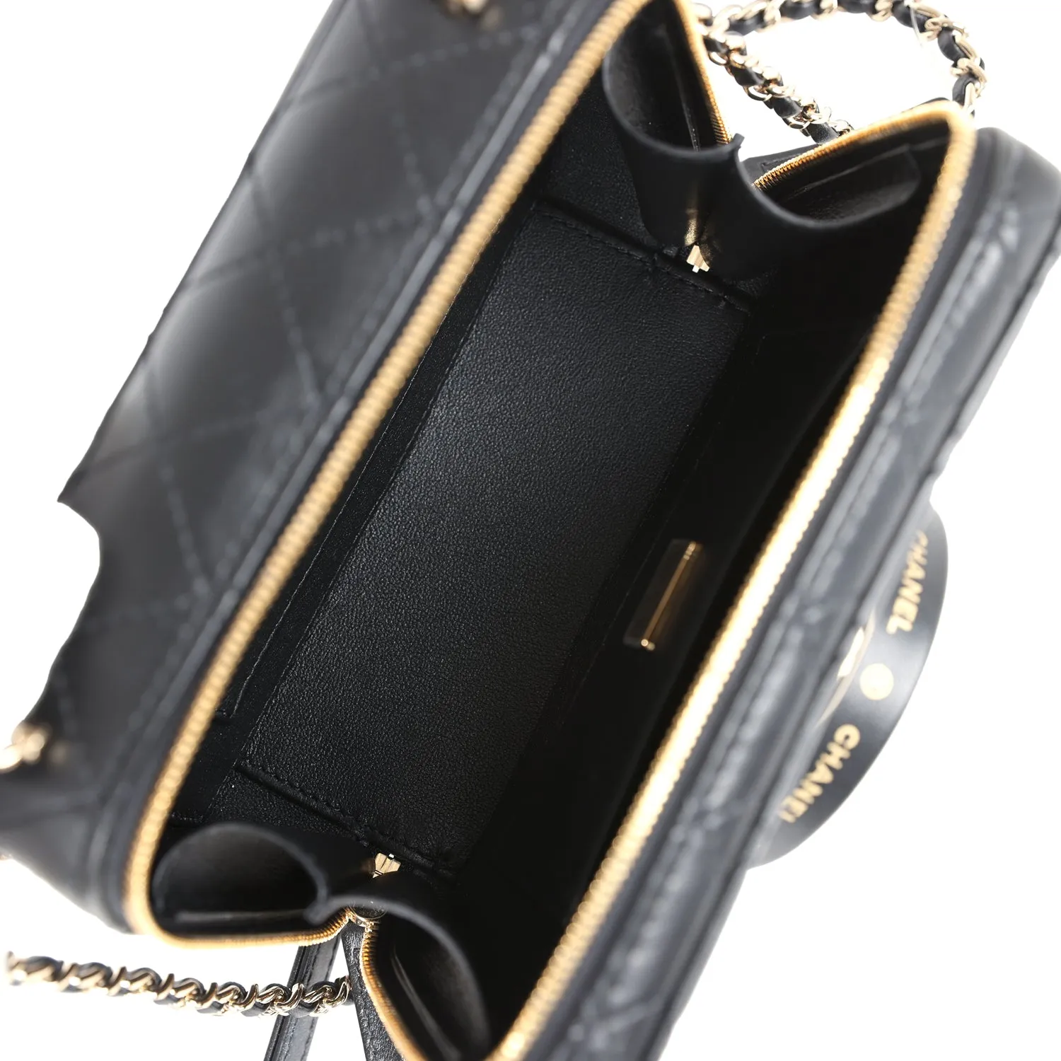Chanel Limited Edition Camera Bag Black Lambskin Light Gold Hardware
