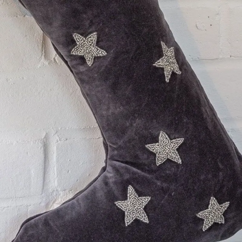 Christmas Velvet Beaded Stocking