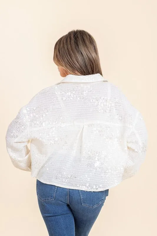 Cream Sequin Jacket