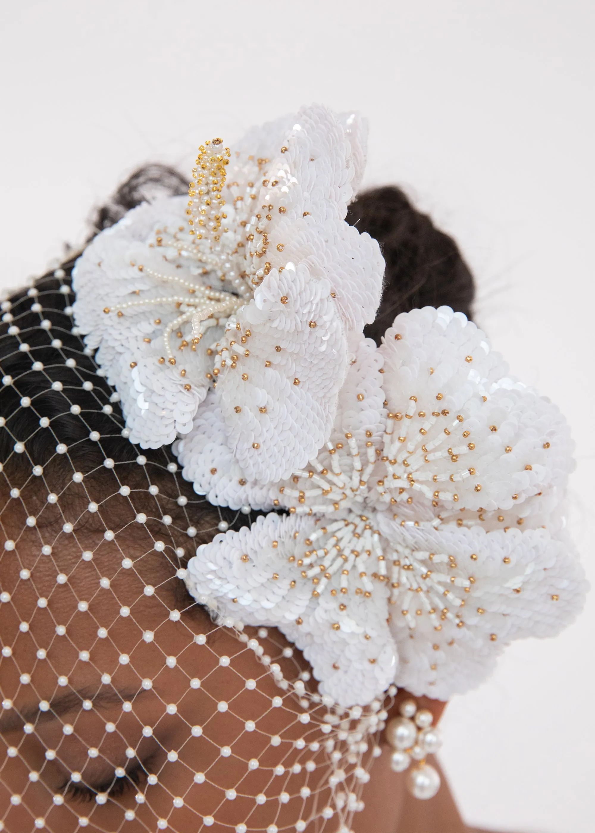 Crystal Orchid Voilette -- Cream