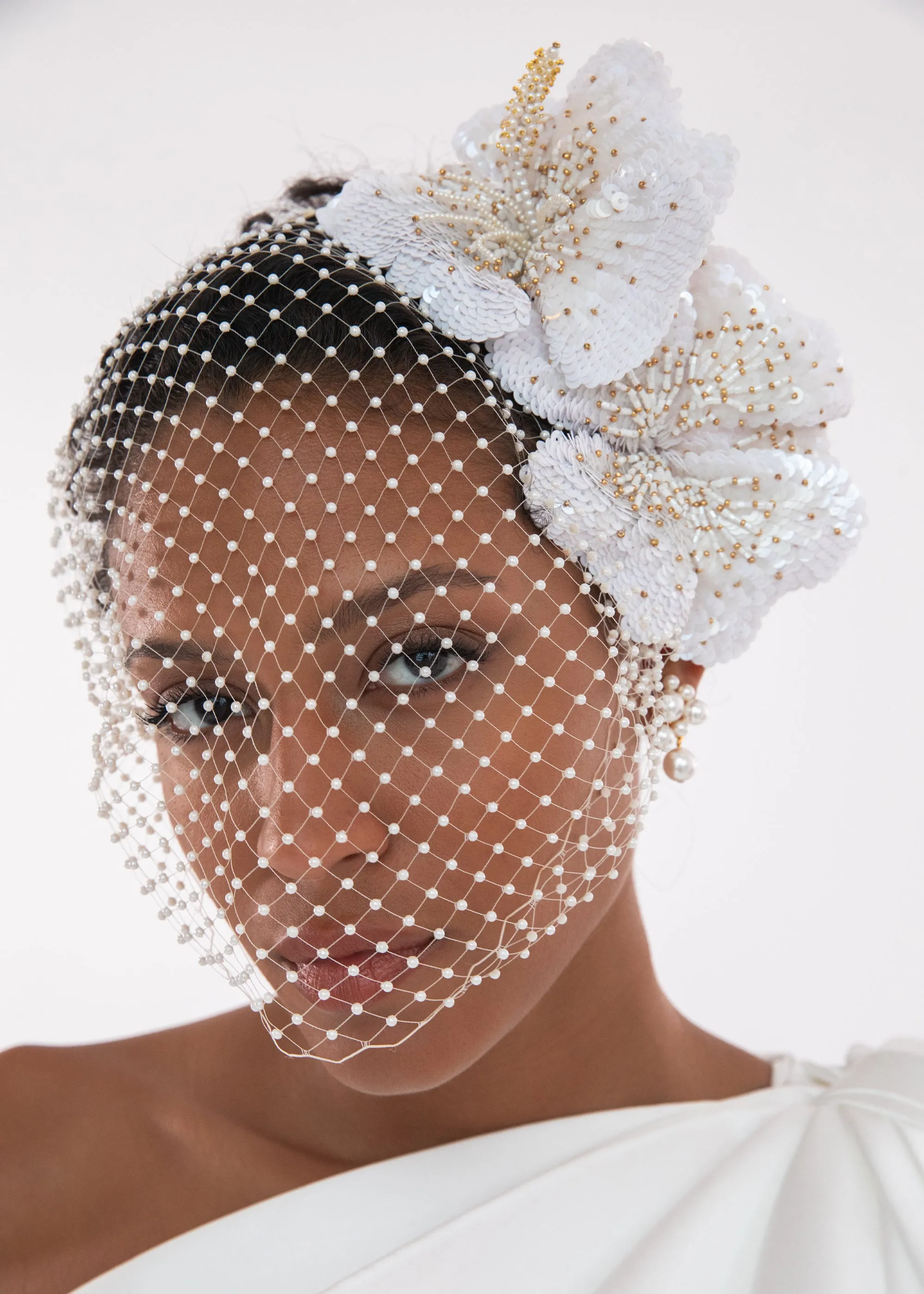 Crystal Orchid Voilette -- Cream