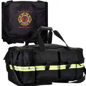 Customized Black Fire Station Duffel Bag with IAFF Embroidery