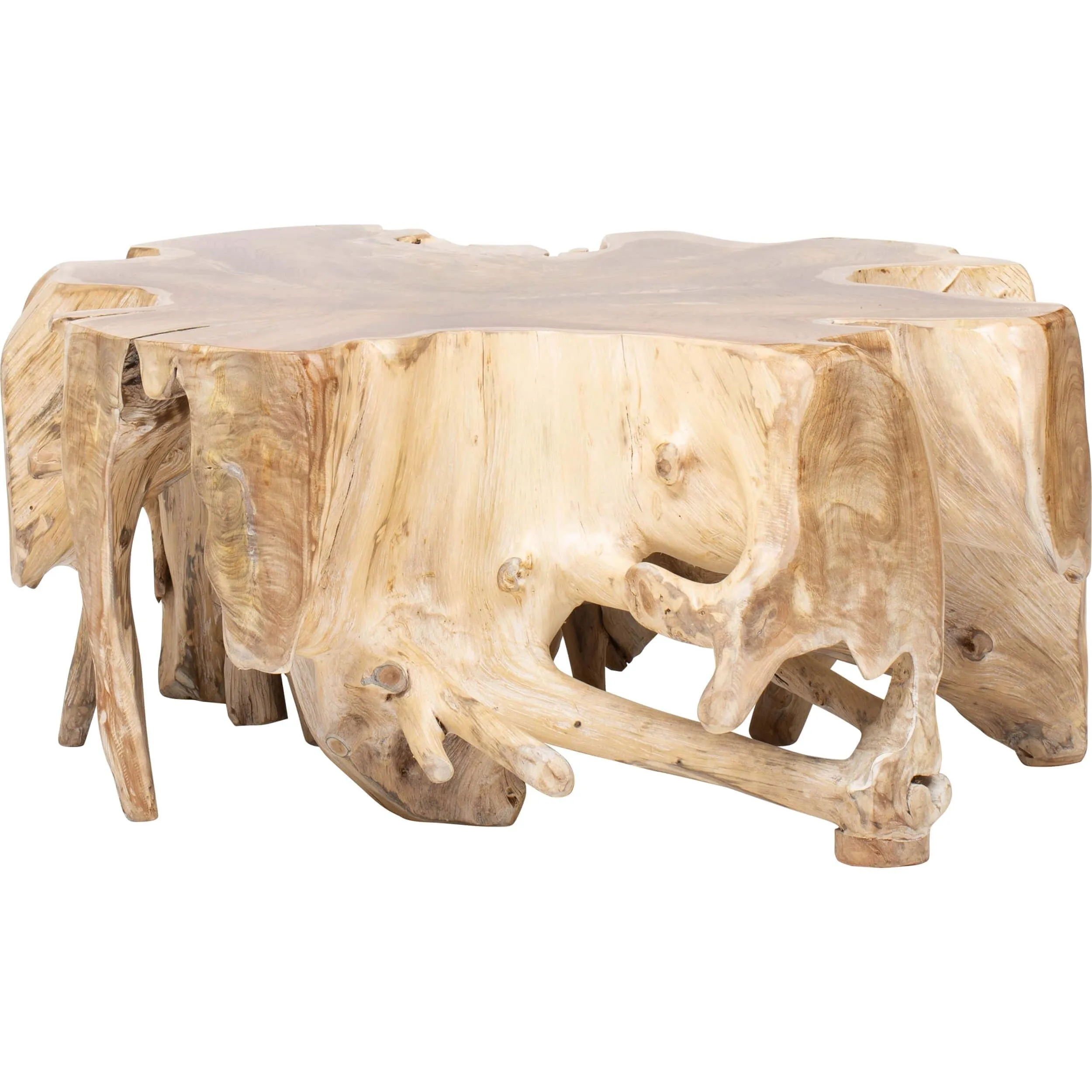 Cypress Root Coffee Table, Natural White Wash