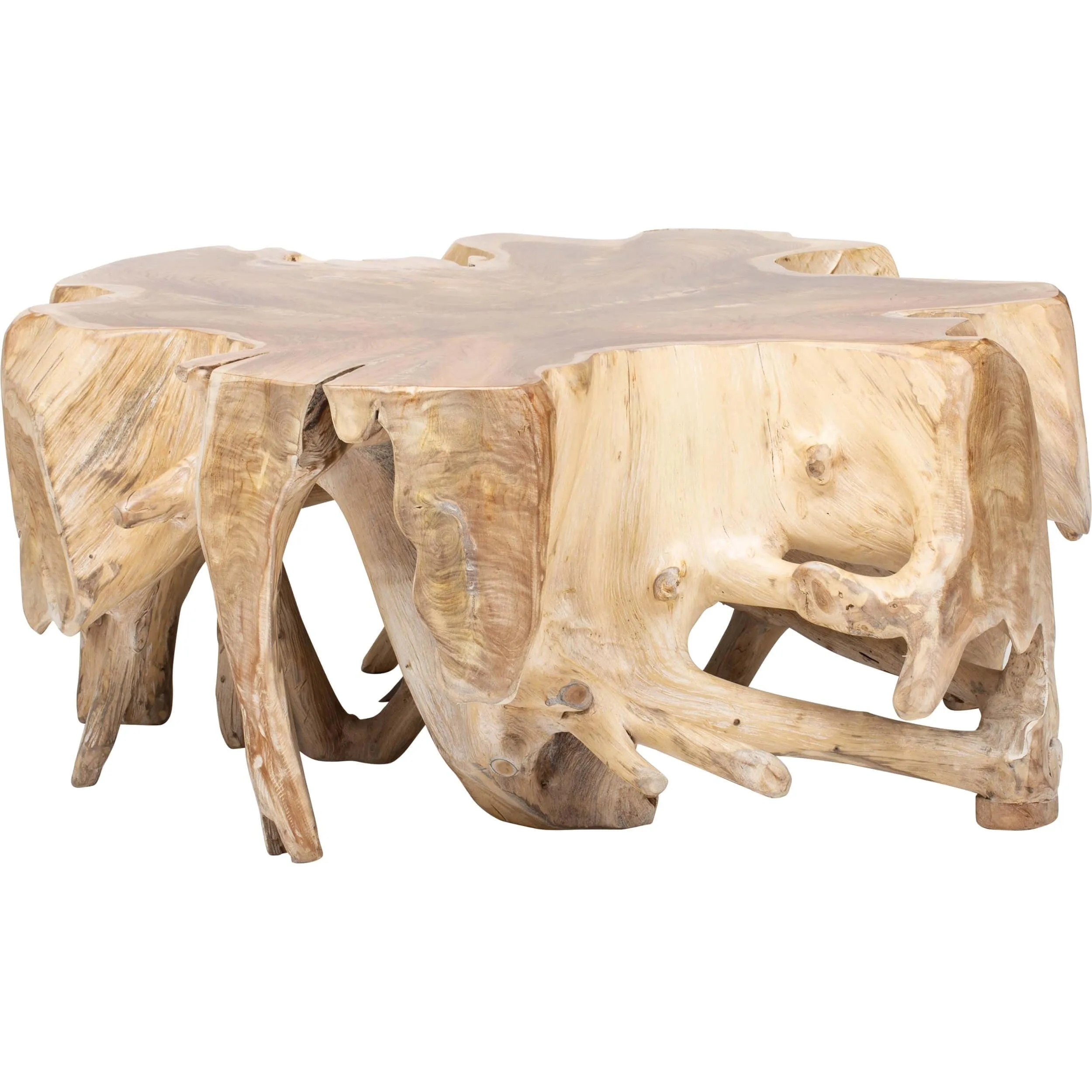 Cypress Root Coffee Table, Natural White Wash